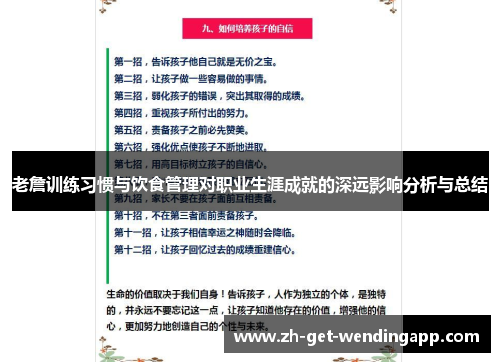 老詹训练习惯与饮食管理对职业生涯成就的深远影响分析与总结 老詹训练习惯与饮食管理对职业生涯成就的深远影响分析与总结